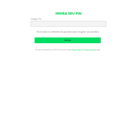 No branding redeem PIN validation page